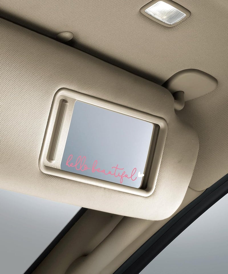 RACOONA Rearview Mirror Decal,Hello Beautiful Decal,Car Accessories Stickers Rearview Mirror Sticker (Pink&White) - Image 5